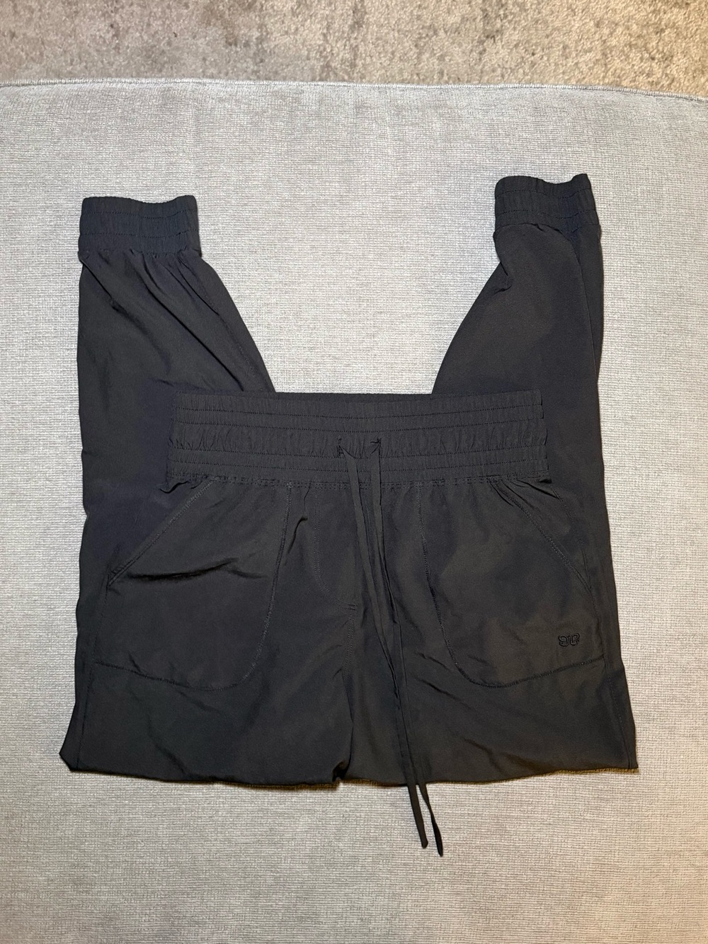Albion Black Track Jogger Pants with Drawstring